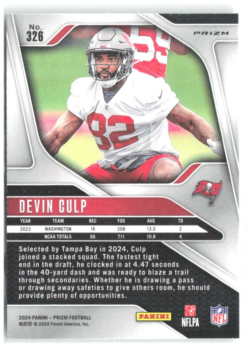 Devin Culp Panini Prizm - Green 326 2024 Tampa Bay Buccaneers