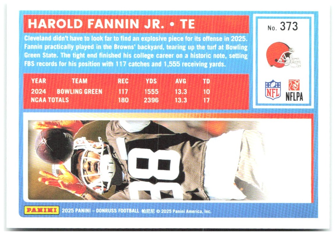 Harold Fannin Jr. Donruss - Press Proofs Green 373 2025 Cleveland Browns