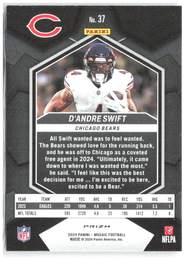 D'Andre Swift Panini Mosaic - Mosaic 37 2024 Chicago Bears