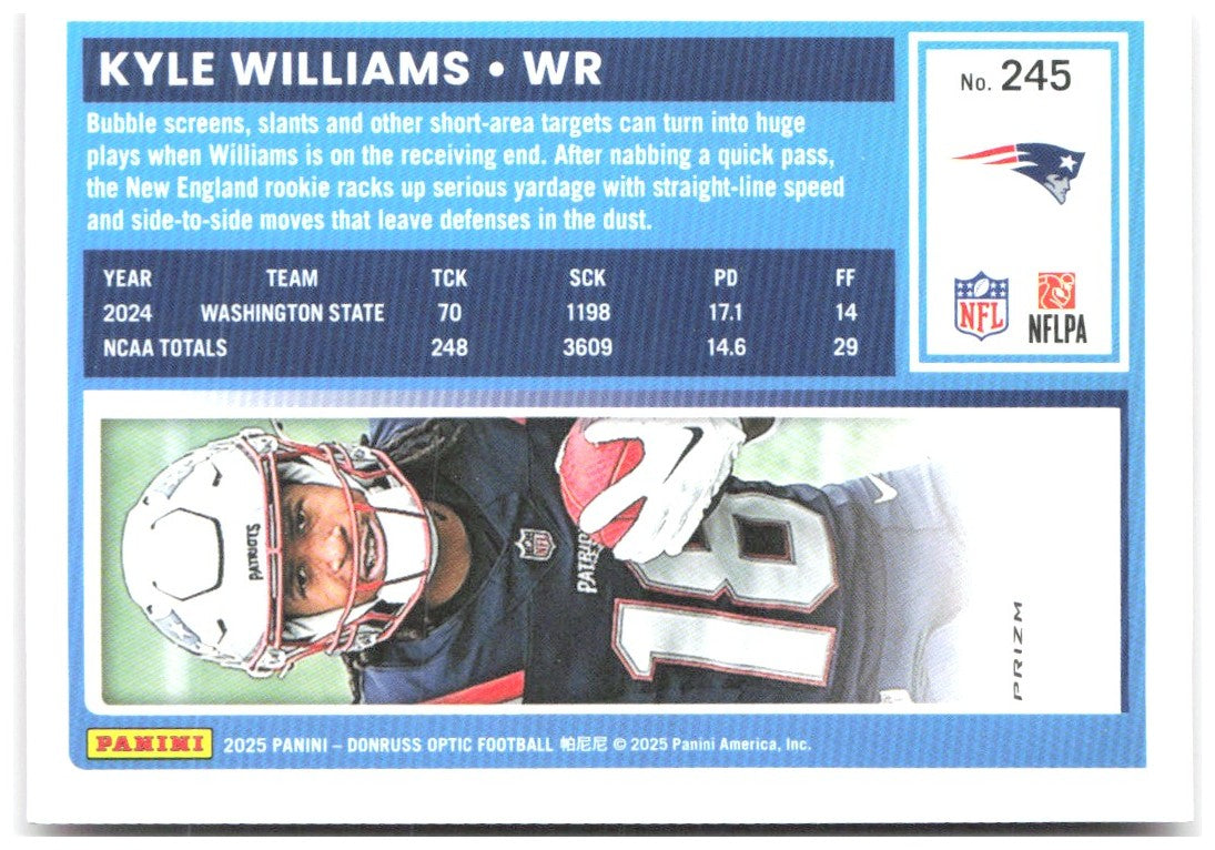 Kyle Williams Donruss Optic - Pink 245 2025 New England Patriots