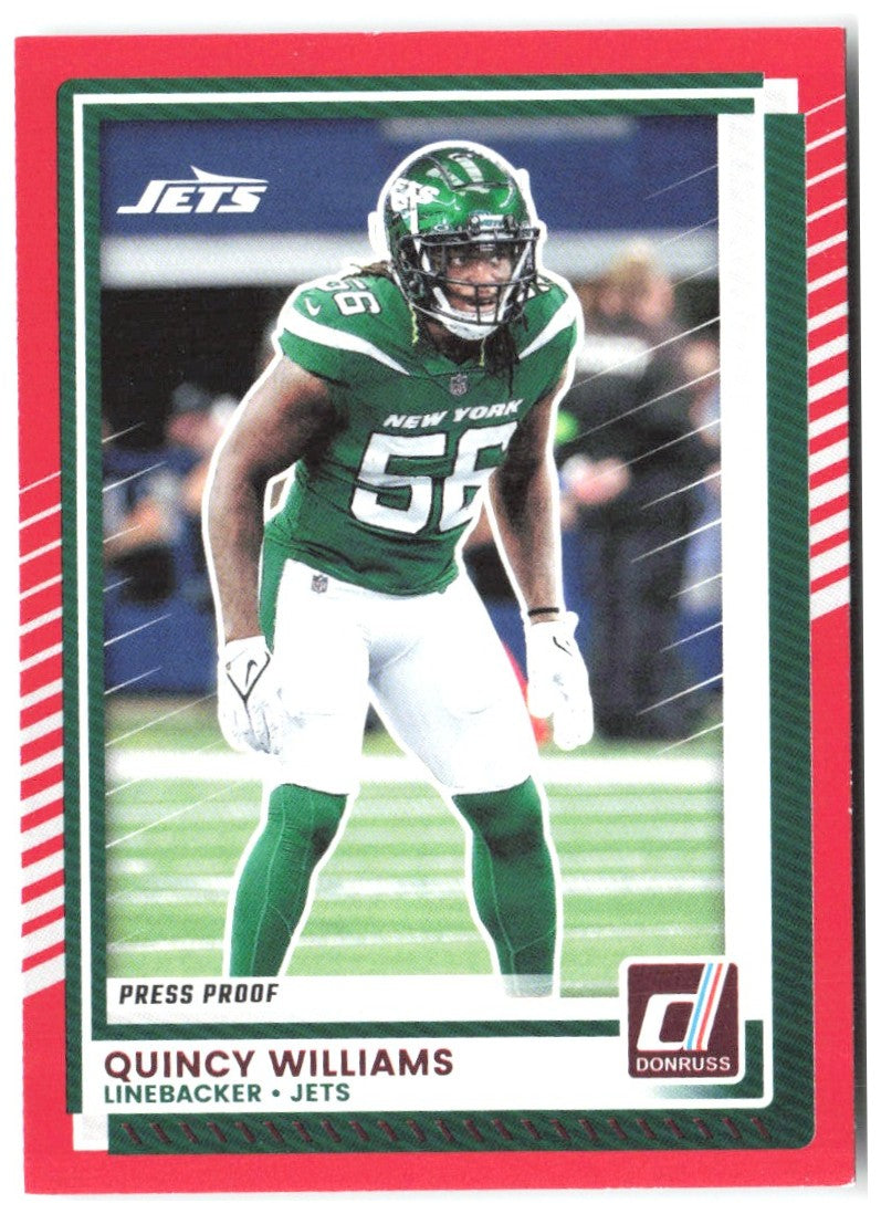 Quincy Williams Donruss - Press Proofs Red 157 2025 New York Jets
