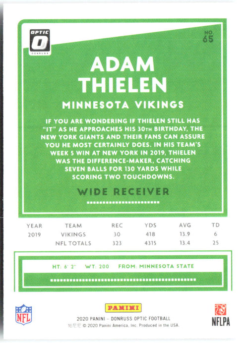 Adam Thielen Donruss Optic 65 2020 Minnesota Vikings