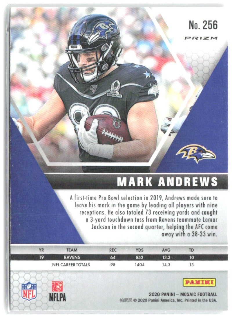 Mark Andrews Panini Mosaic - Prizm Camo Pink 256 2020 Baltimore Ravens