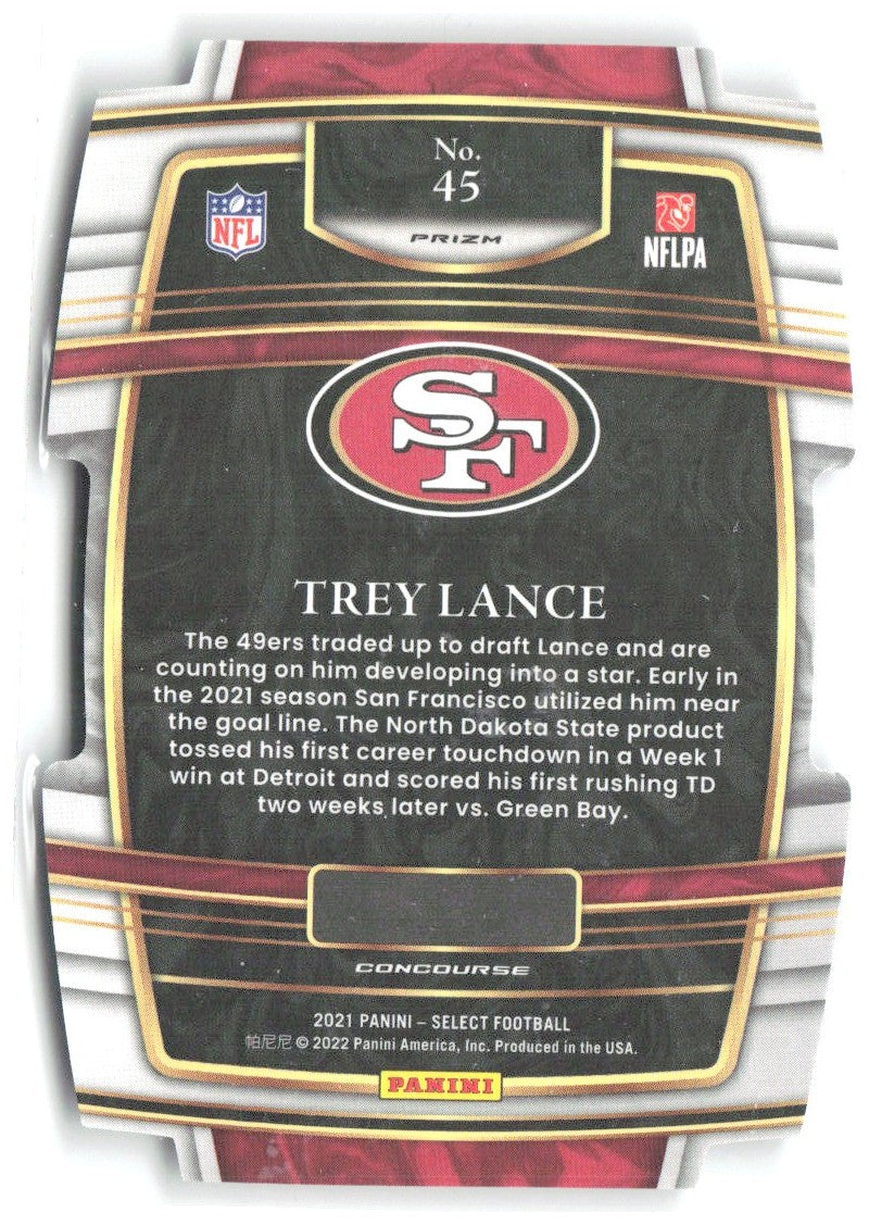 Trey Lance Panini Select - Silver Prizm Die Cut 45 2021 San Francisco 49ers