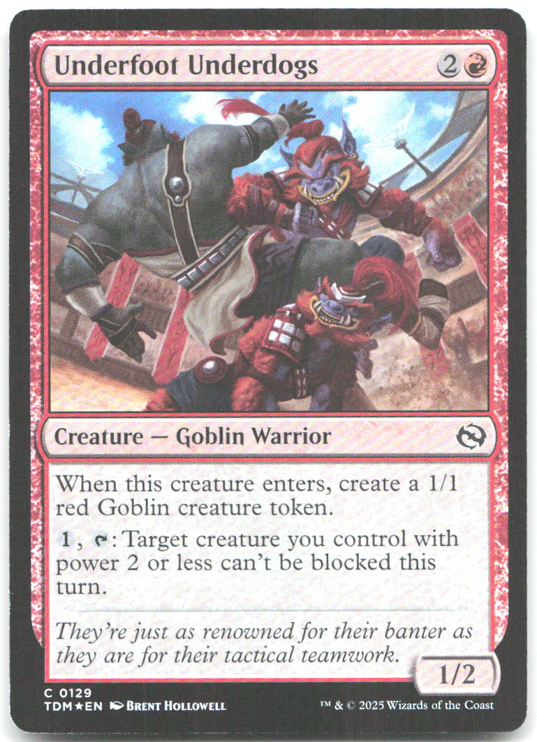 Underfoot Underdogs Foil C Tarkir Dragonstorm 129 NM Brent Hollowell