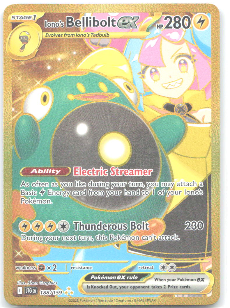 Iono's Bellibolt ex Hyper Rare SV09: Journey Together 188/159 NM 5ban Graphics