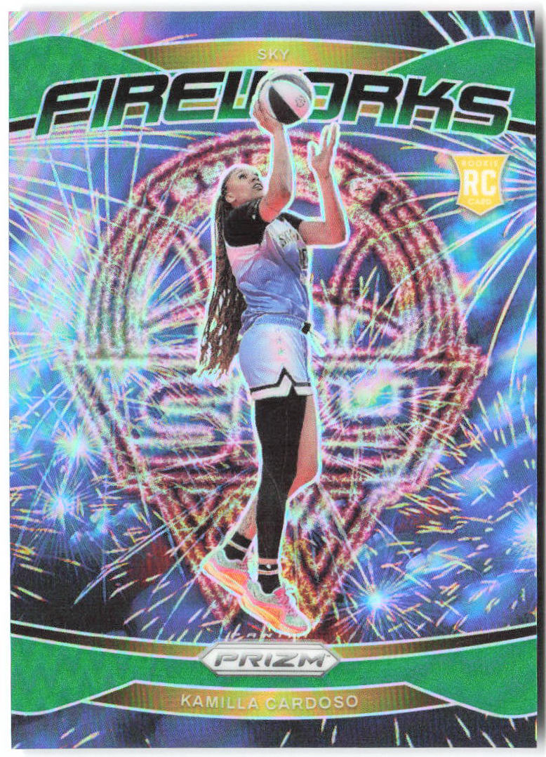 Kamilla Cardoso Panini Prizm WNBA - Fireworks Prizms Green 4 2024 Chicago Sky
