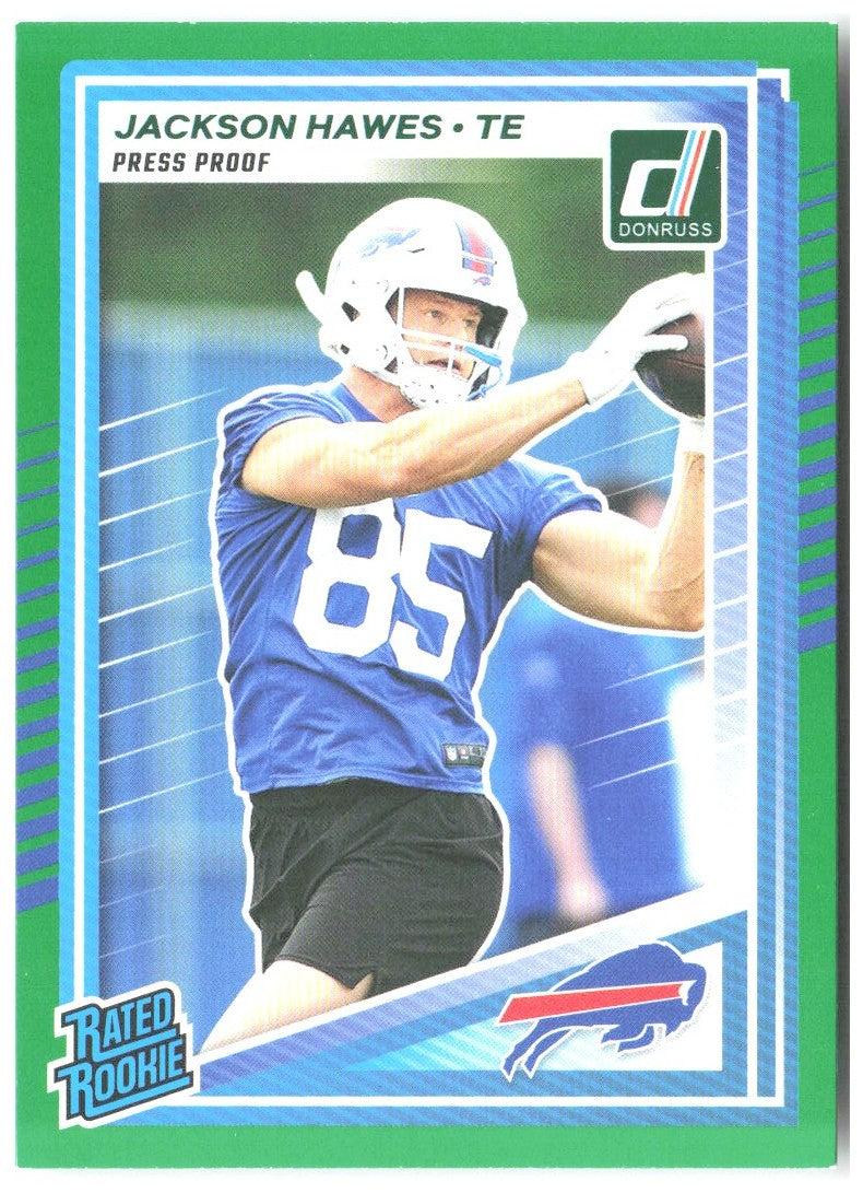 Jackson Hawes Donruss - Press Proofs Green 357 2025 Buffalo Bills