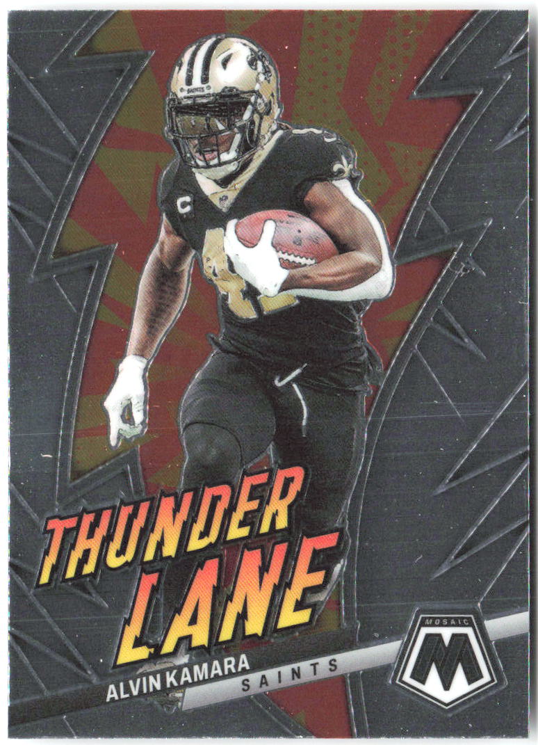 Alvin Kamara Panini Mosaic - Thunder Lane TL-AK 2023 New Orleans Saints