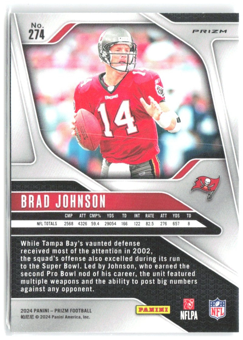 Brad Johnson Panini Prizm - Silver 274 2024 Tampa Bay Buccaneers