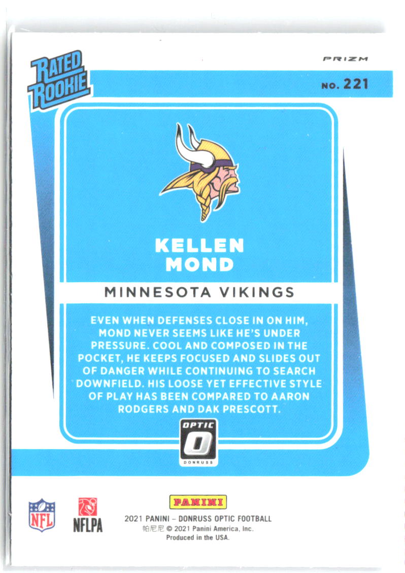 Kellen Mond Donruss Optic - Purple Shock 221 2021 Minnesota Vikings