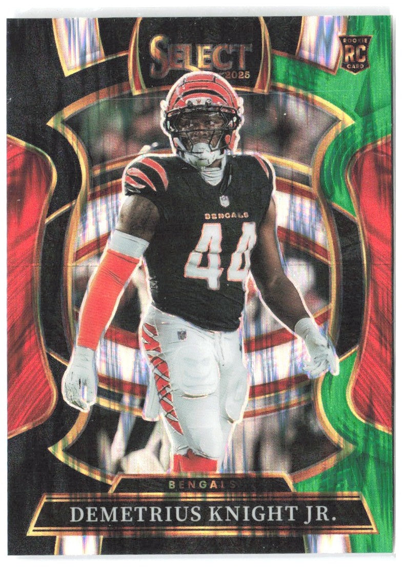 Demetrius Knight Jr. Panini Select - Black and Green Prizm Shock 58 2025 Bengals