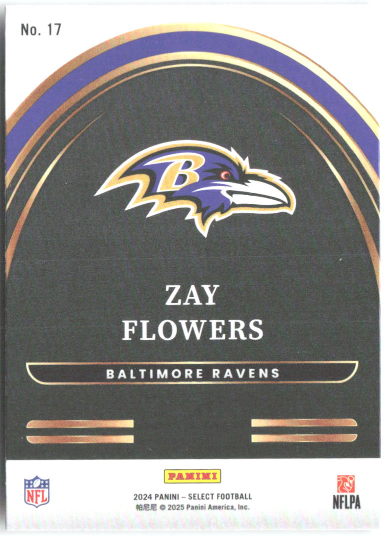 Zay Flowers Panini Select - Select Future 17 2024 Baltimore Ravens