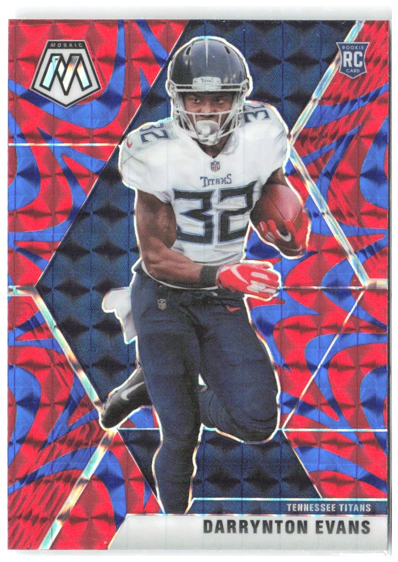 Darrynton Evans Panini Mosaic - Prizm Reactive Blue 233 2020 Tennessee Titans