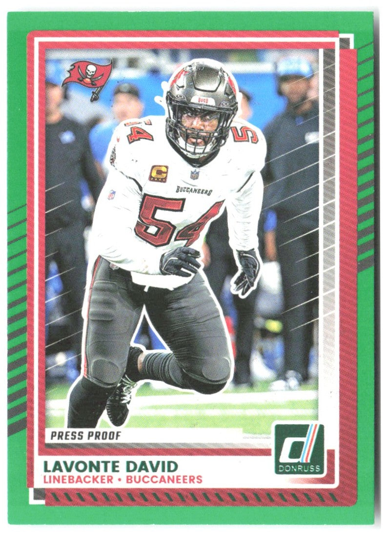Lavonte David Donruss - Press Proofs Green 183 2025 Tampa Bay Buccaneers