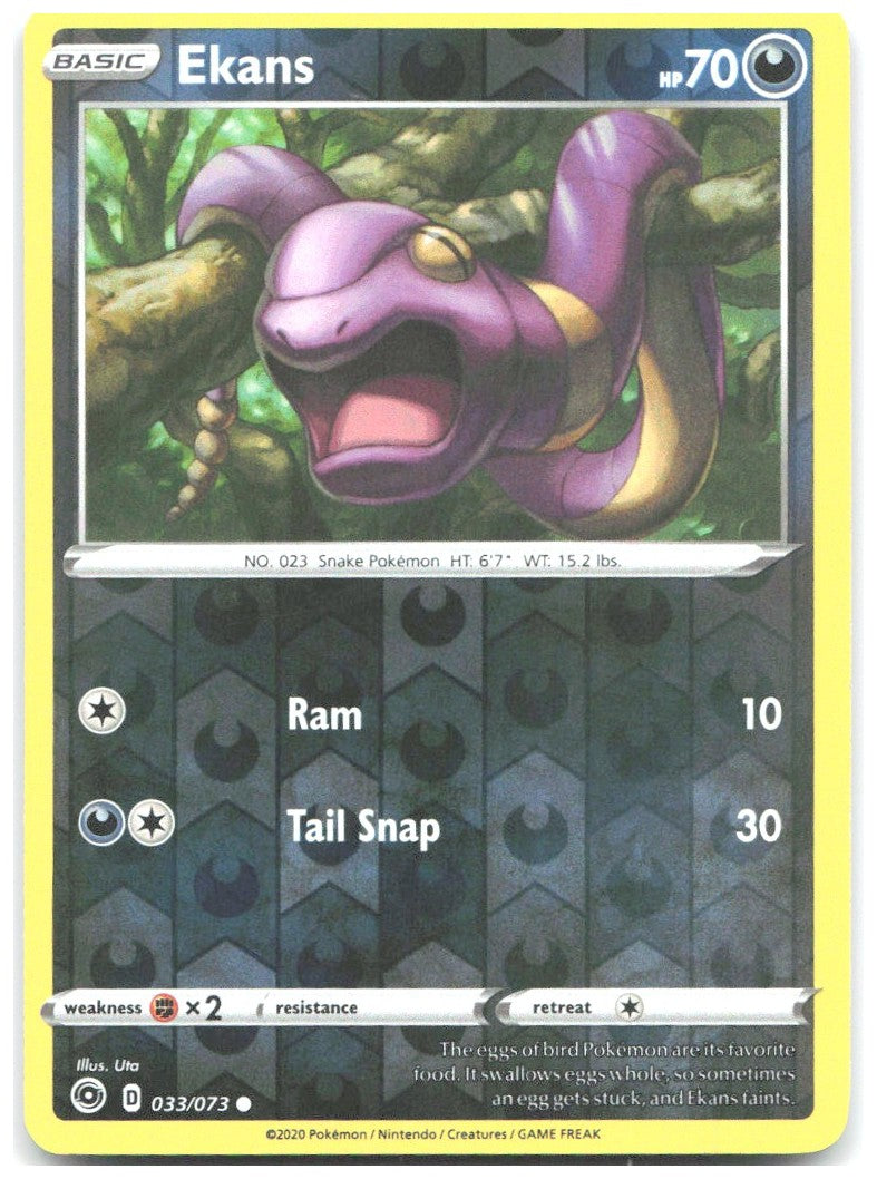Ekans Reverse Holo Common Champion's Path 33/73 NM Uta