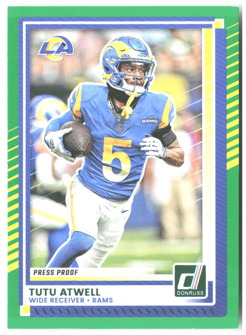 Tutu Atwell Donruss - Press Proofs Green 192 2025 Los Angeles Rams