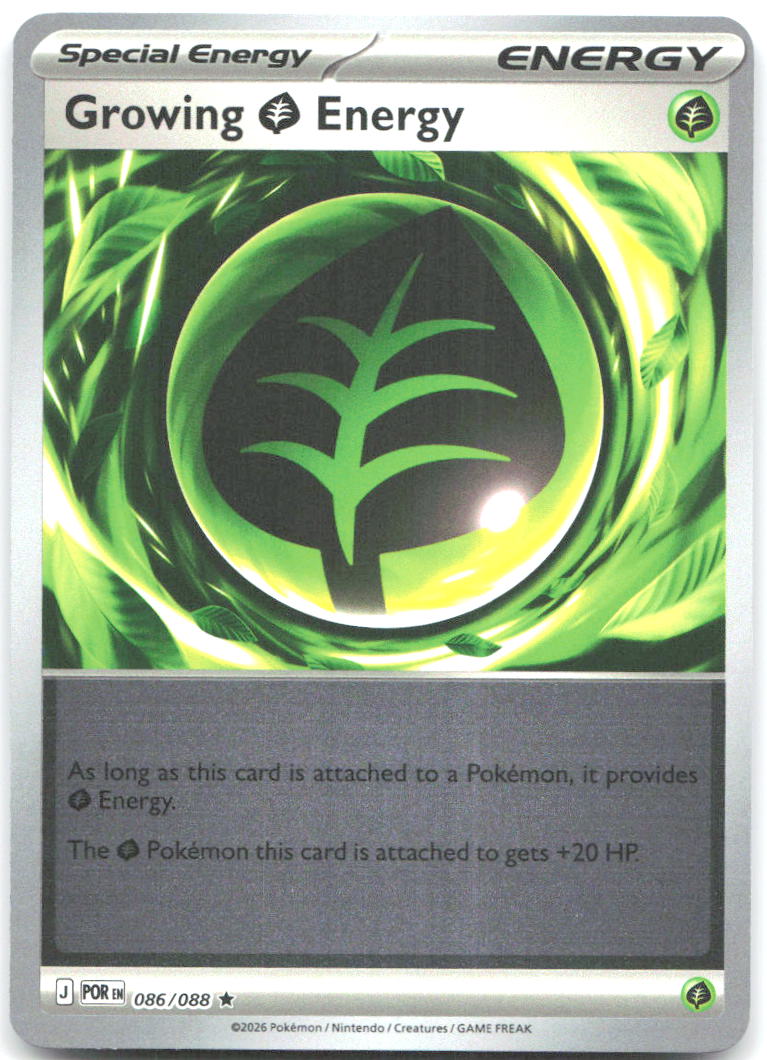 Growing Grass Energy Reverse Holo Rare ME03: Perfect Order 086/088 NM