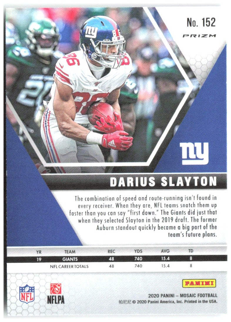 Darius Slayton Panini Mosaic - Prizm Green 152 2020 New York Giants