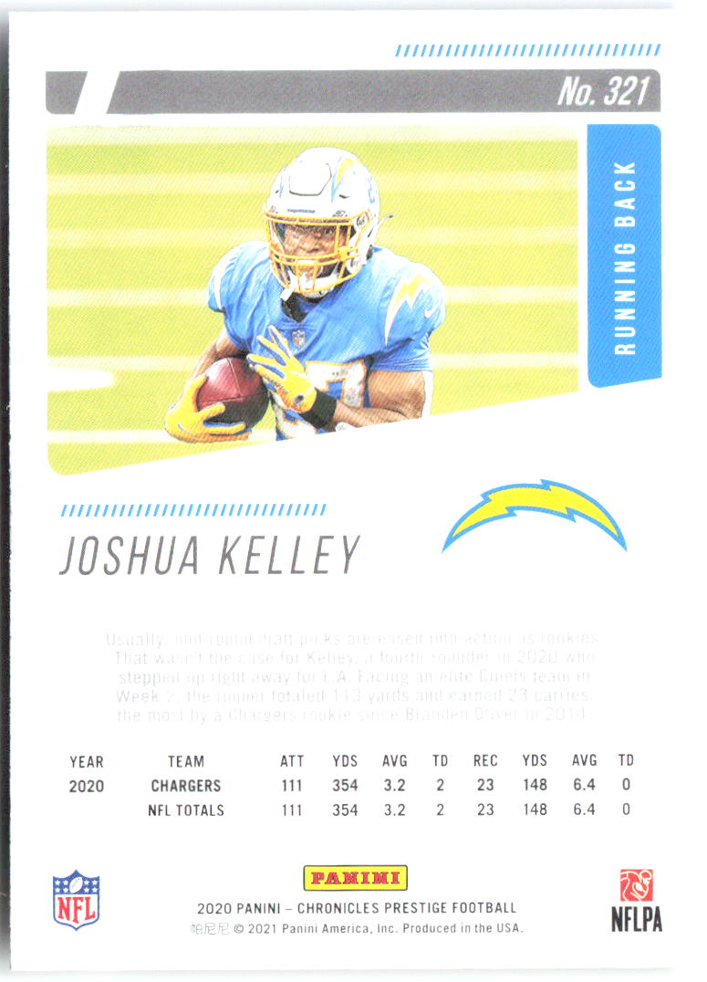 Joshua Kelley Chronicles - Prestige Rookies Update 321 2020 Los Angeles Chargers