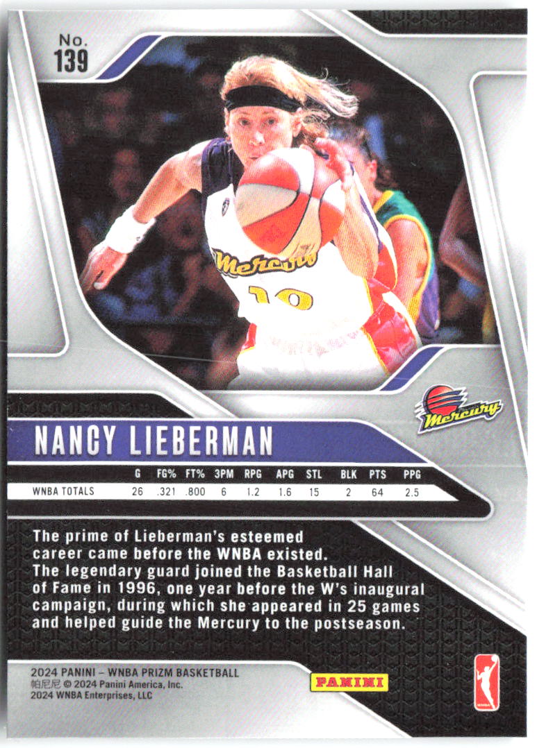 Nancy Lieberman Panini Prizm WNBA 139 2024 Phoenix Mercury
