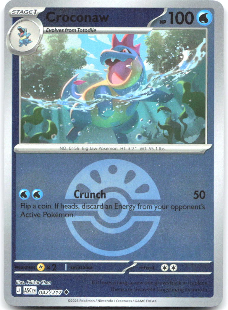Croconaw Friend Ball Reverse Holo ME Ascended Heroes 042/217 NM Felicia Chen