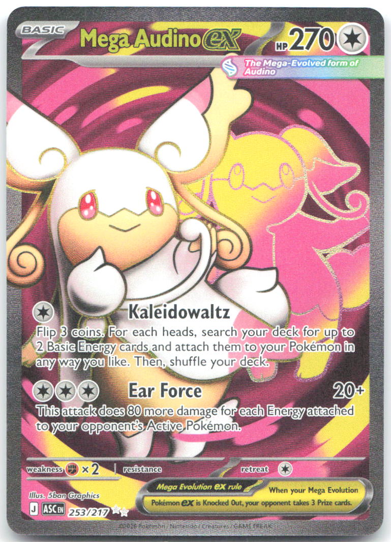 Mega Audino ex Holo Ultra Rare ME: Ascended Heroes 253/217 NM 5ban Graphics