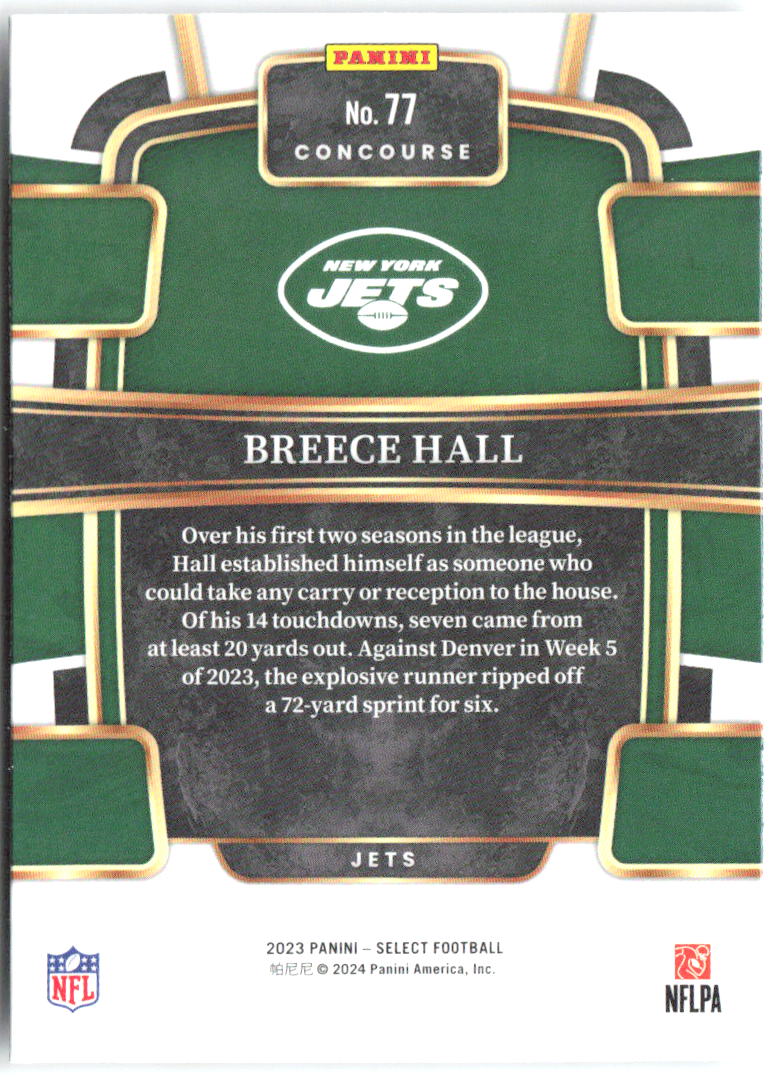Breece Hall Panini Select 77 2023 New York Jets