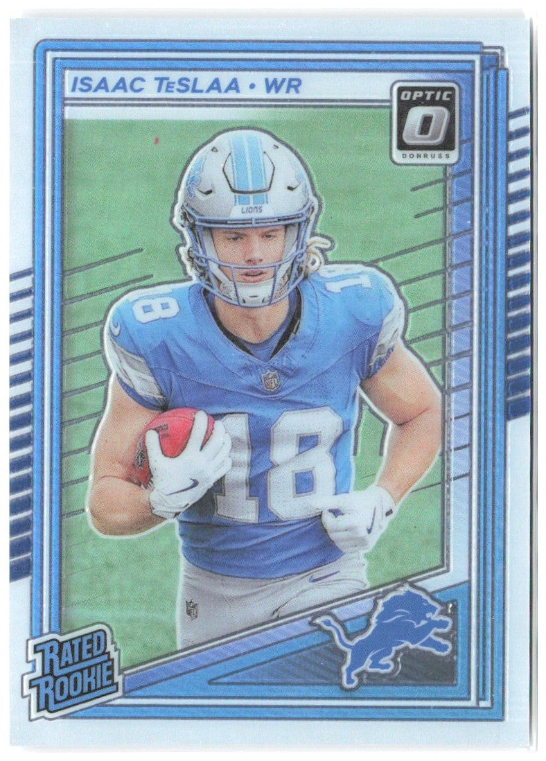 Isaac TeSlaa Donruss Optic 219 2025 Detroit Lions RC