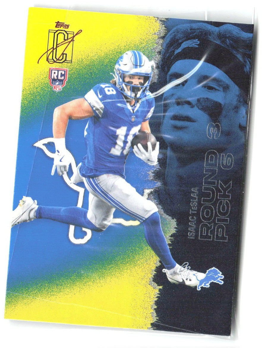 Isaac TeSlaa Topps Signature Class - Blue & Yellow 131 2025 Detroit Lions