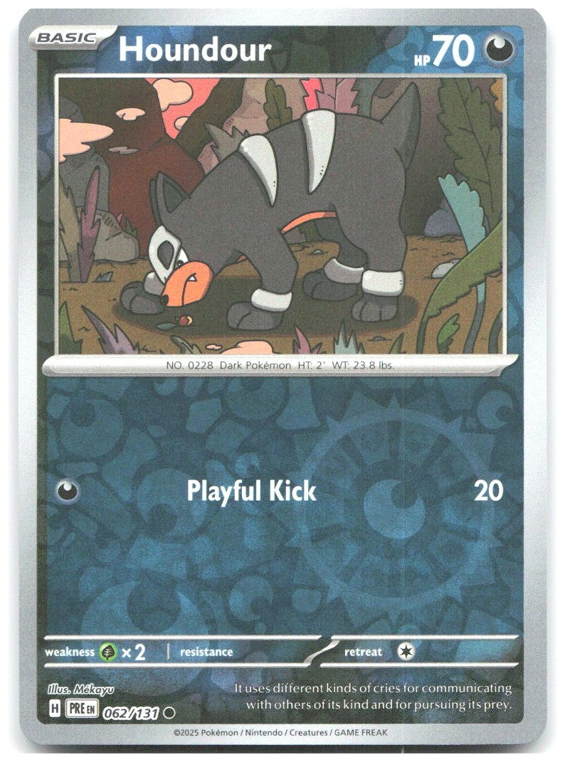 Houndour Reverse Holo Common SV Prismatic Evolutions 062/131 NM Mekayu