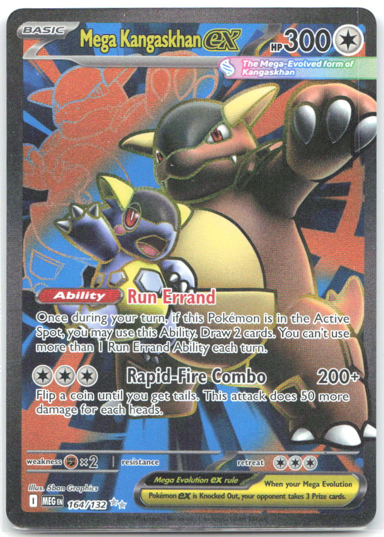 Mega Kangaskhan ex Holo Ultra Rare ME01: Mega Evolution 164/132 NM 5ban Graphics