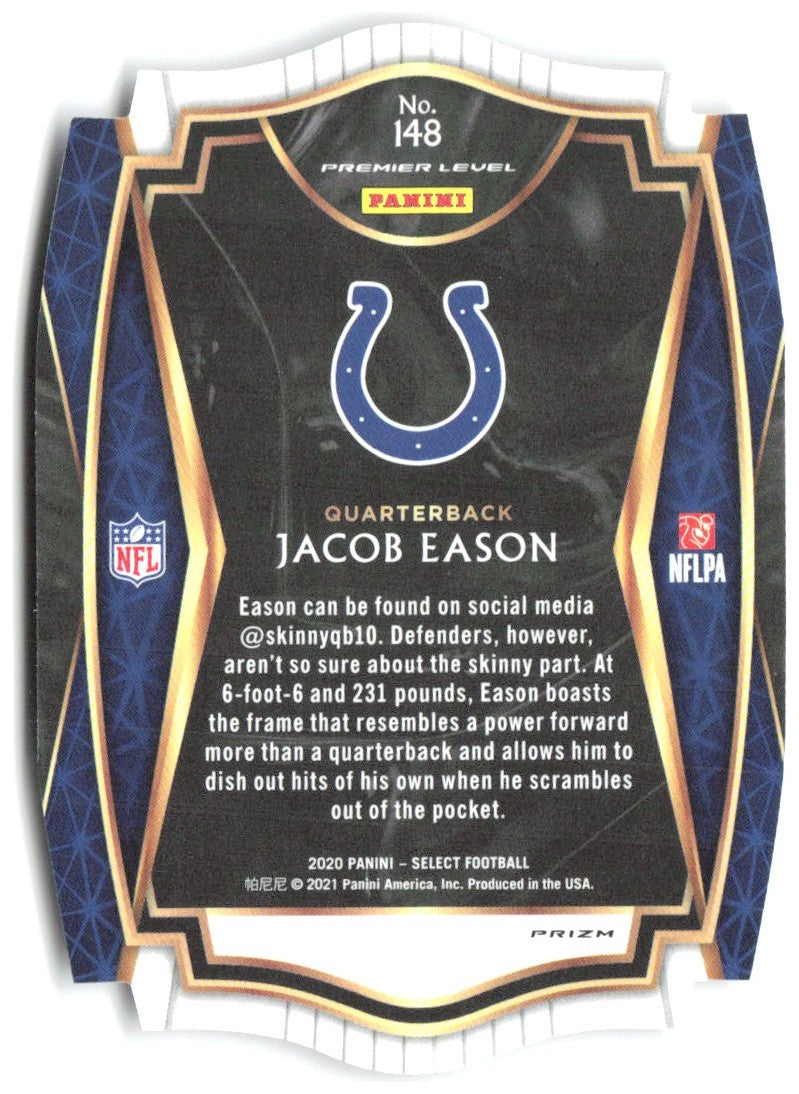 Jacob Eason Panini Select - Purple Prizm Die Cut 148 2020 Indianapolis Colts