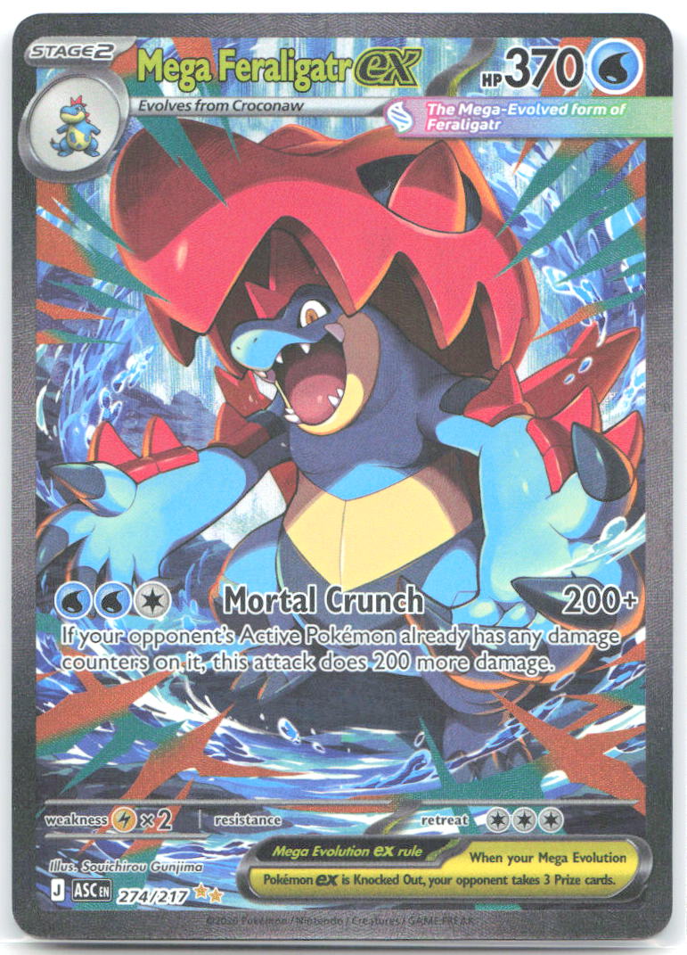Mega Feraligatr ex 274 217 Holo Special Illustration Rare ME: Ascended Heroes 274/217 NM 5ban Graphics