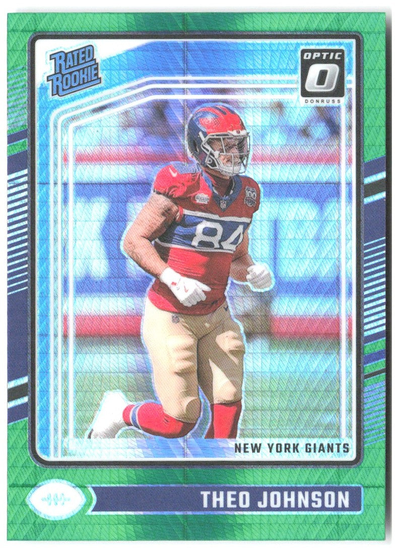 Theo Johnson Donruss Optic - Green Hyper 291 2024 New York Giants