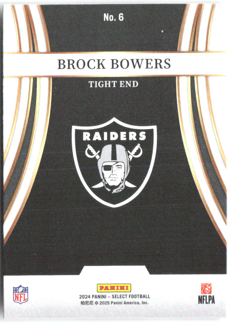 Brock Bowers Panini Select - Turbocharged 6 2024 Las Vegas Raiders