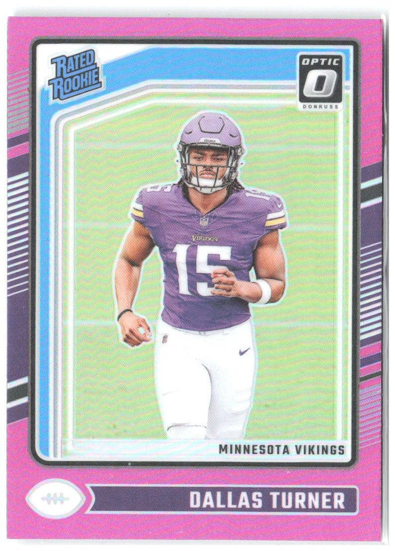 Dallas Turner Donruss Optic - Pink 224 2024 Minnesota Vikings