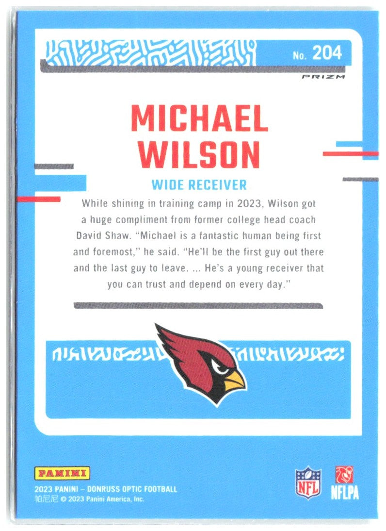 Michael Wilson Donruss Optic - Green Velocity 204 2023 Arizona Cardinals