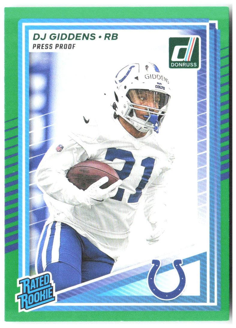 DJ Giddens Donruss - Press Proofs Green 364 2025 Indianapolis Colts