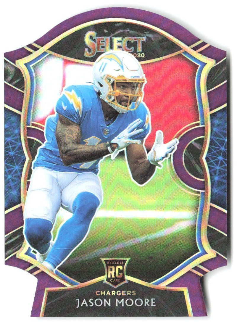 Jason Moore Panini Select - Purple Prizm Die Cut 78 2020 Los Angeles Chargers