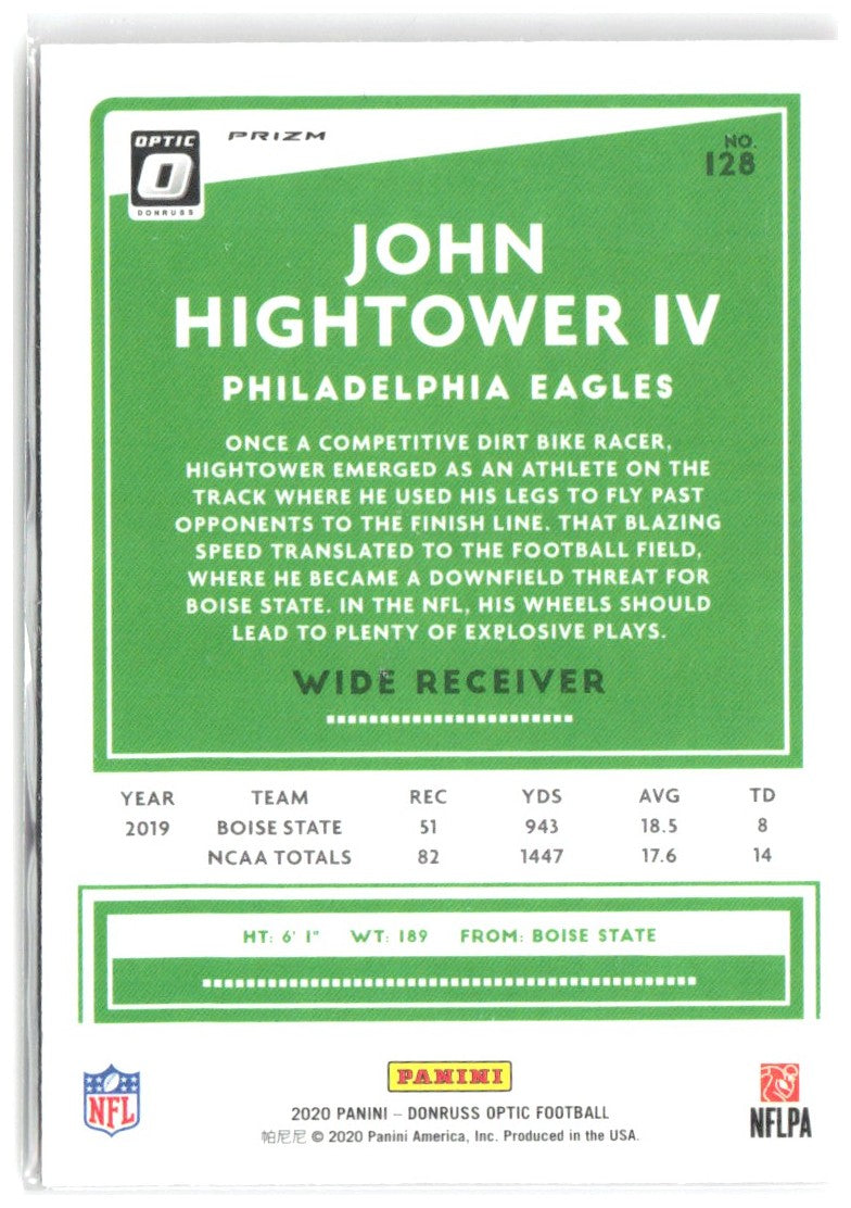 John Hightower IV Donruss Optic - Pink 128 2020 Philadelphia Eagles