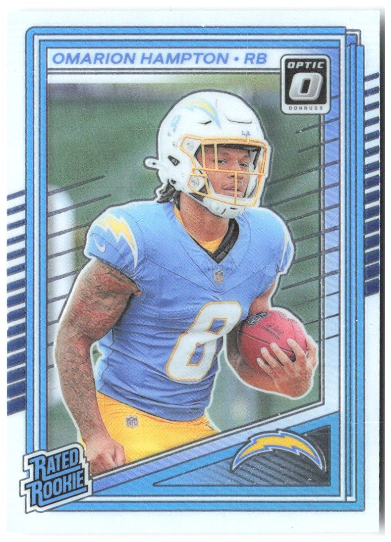 Omarion Hampton Donruss Optic 212 2025 Los Angeles Chargers RC