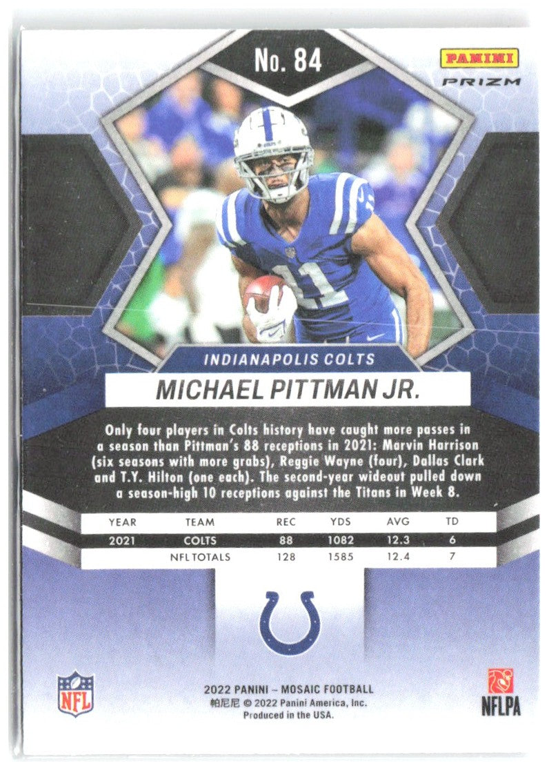 Michael Pittman Jr. Panini Mosaic - Mosaic Camo Pink 84 2022 Indianapolis Colts