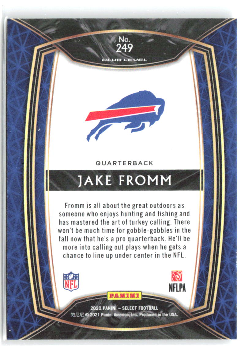 Jake Fromm Panini Select 249 2020 Buffalo Bills RC