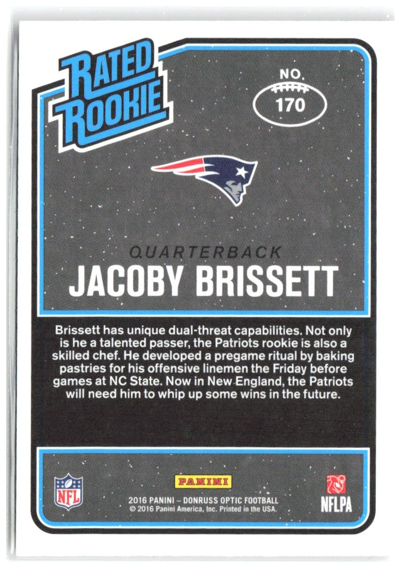 Jacoby Brissett Donruss Optic - Red and Yellow 170 2016 New England Patriots