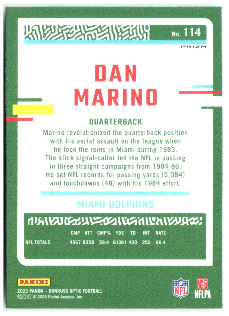 Dan Marino Donruss Optic - Holo 114 2023 Miami Dolphins