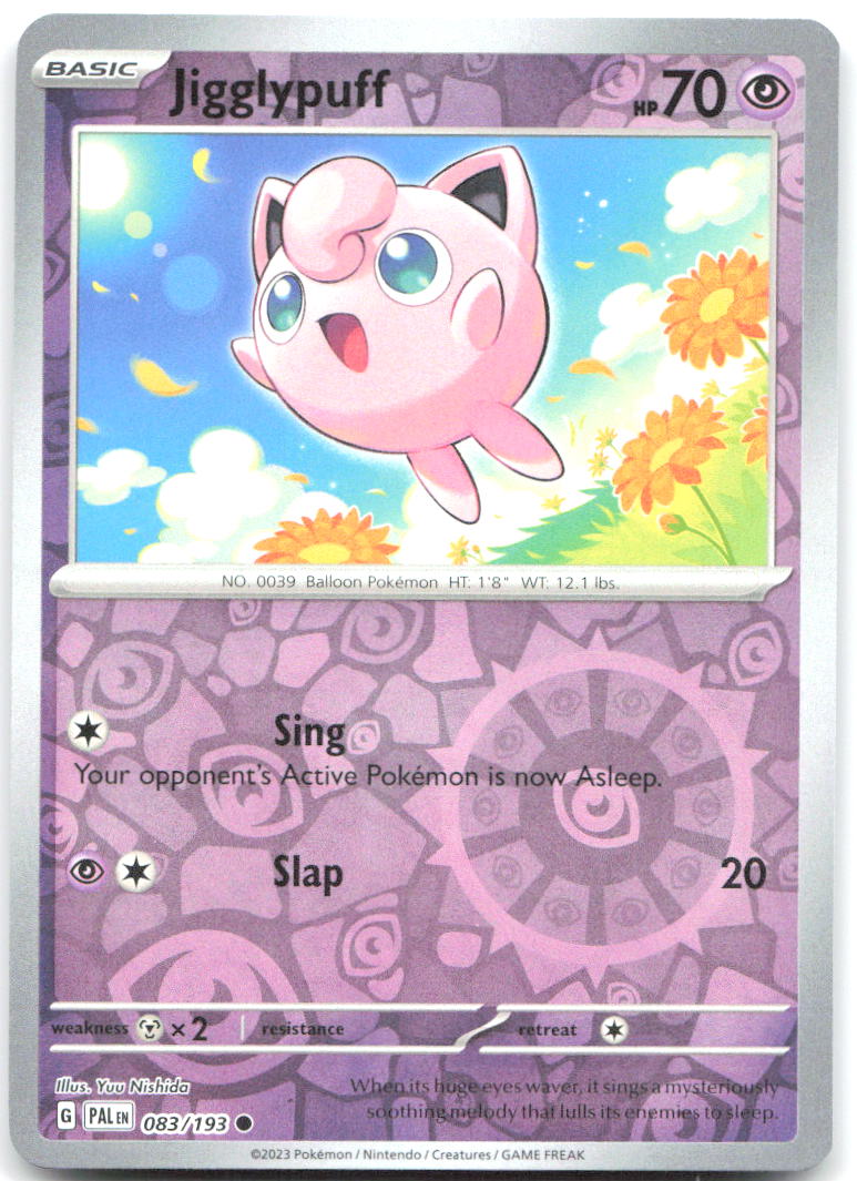 Jigglypuff Reverse Holo Common SV02 Paldea Evolved 083/193 NM Yuu Nishida