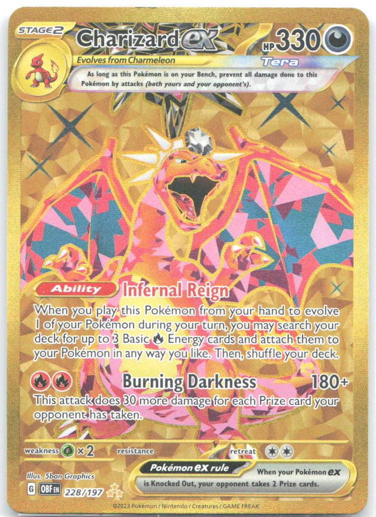 Charizard ex Holo Hyper Rare SV03: Obsidian Flames 228/197 NM 5ban Graphics