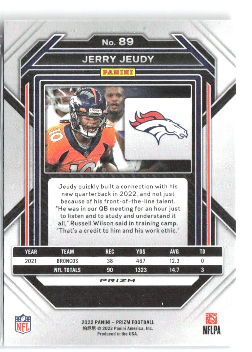 Jerry Jeudy Panini Prizm - Red White and Blue 89 2022 Denver Broncos