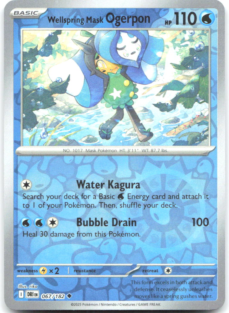 Wellspring Mask Ogerpon Reverse Holo Uncommon SV10: Destined Rivals 067/182 NM PLANETA Mochizuki